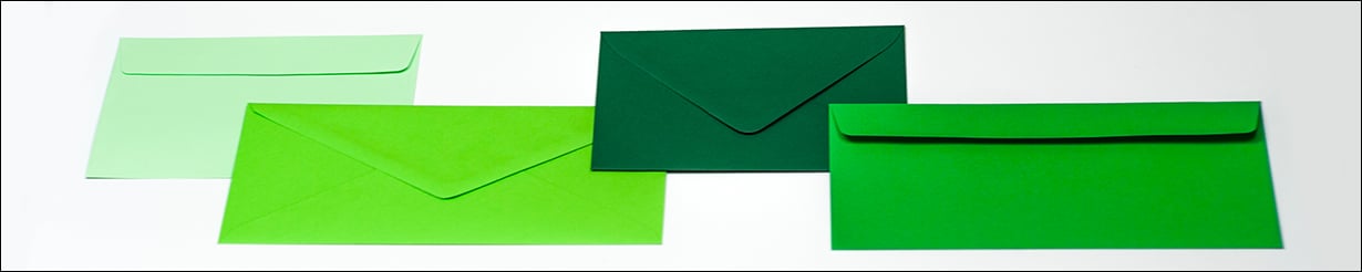 Compre online envelopes profissionais verdes em verde escuro, C6 e DIN Longo a preços acessíveis