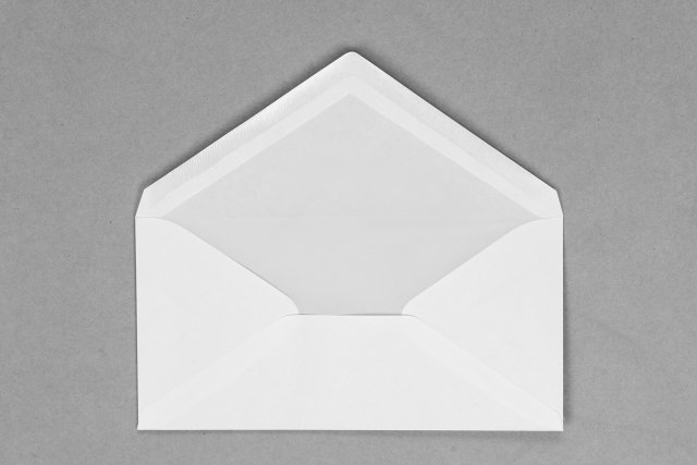 Envelopes DIN longos, brancos com forro