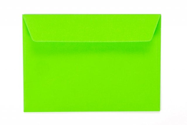 Envelopes DIN C6 adesivos, verde néon