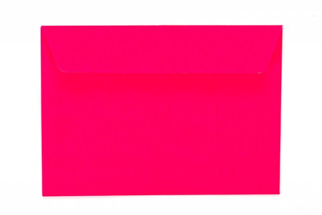 Envelopes DIN C6 adesivos, cor-de-rosa néon