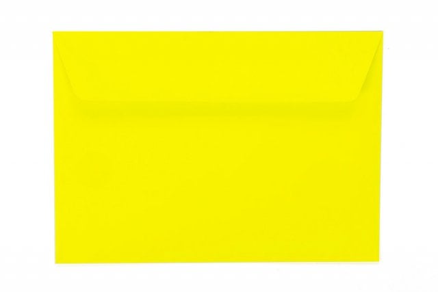 Envelopes DIN C6 adesivos, amarelo néon
