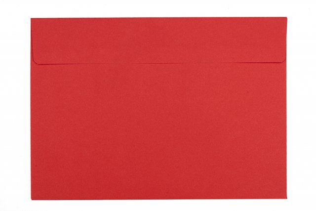 Envelopes DIN C5 adesivos, vermelho