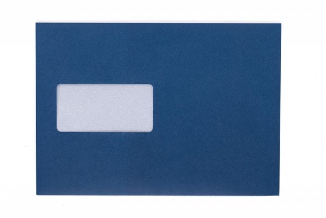 Envelopes DIN C5 adesivos com janela, impressão azul escura