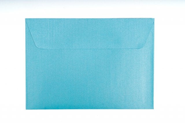 Envelopes DIN C6 adesivos, azul madrepérola