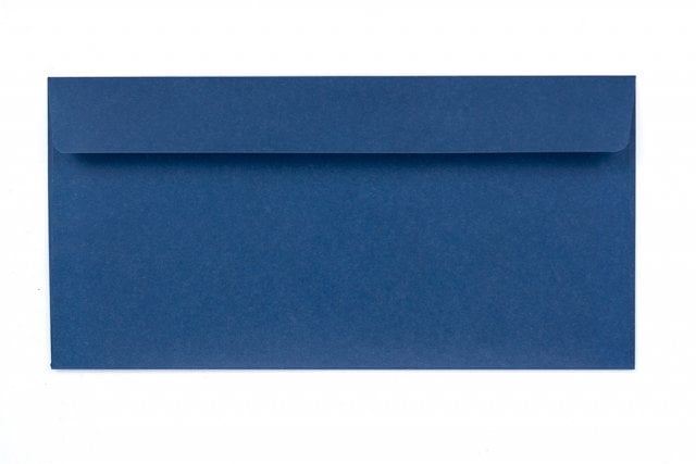 Envelopes DIN longo adesivo, impressão azul escuro