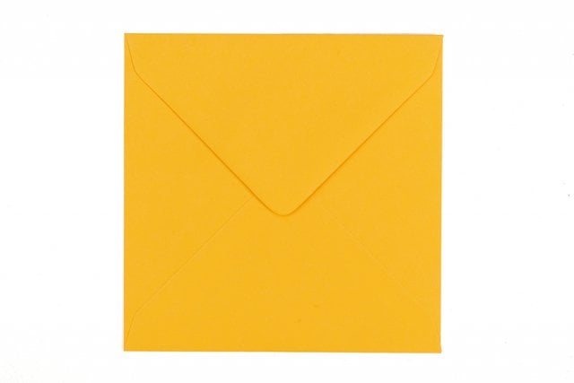 Envelopes quadrados 130x130 mm, amarelo forte