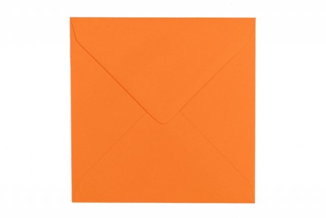 Envelopes quadrados 130x130 mm, cor de laranja