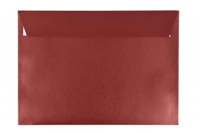 Envelopes DIN C5 adesivos, vermelho madrepérola