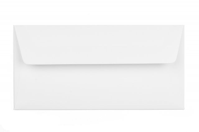 Envelopes DIN longo adesivo, branco forrado