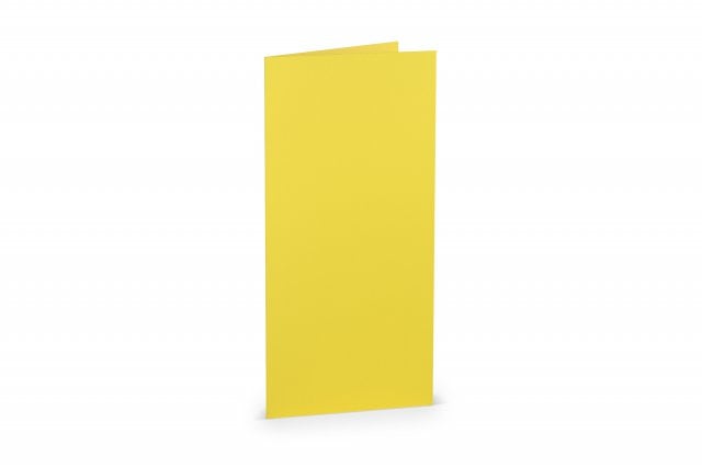 Cartões dobráveis DIN compridos, amarelo dourado