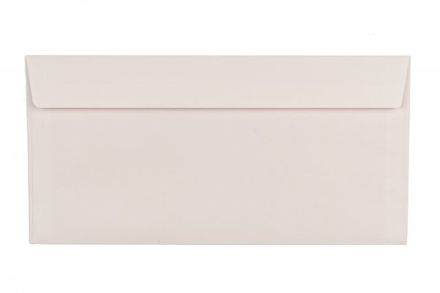 Envelopes DIN longo adesivo, impressão creme