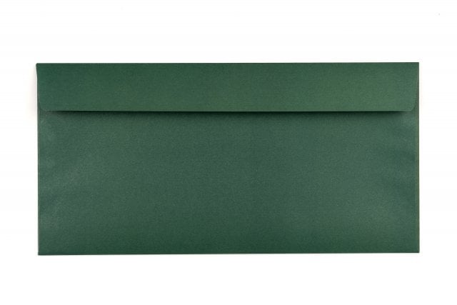 Envelopes DIN longos adesivos, impressão verde escuro
