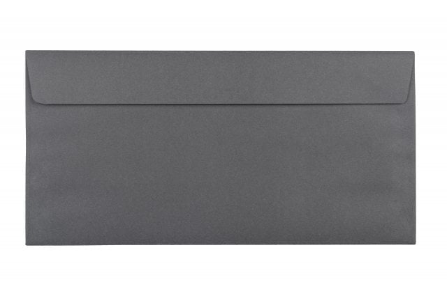 Envelopes DIN longos adesivos, impressão em cinzento escuro