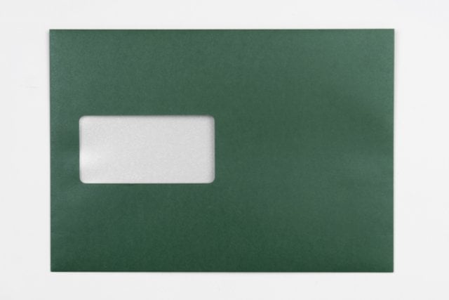 Envelopes DIN C5 adesivos com janela, impressão verde escura