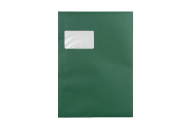 Envelopes DIN C4 adesivos com janela, impressão verde escura