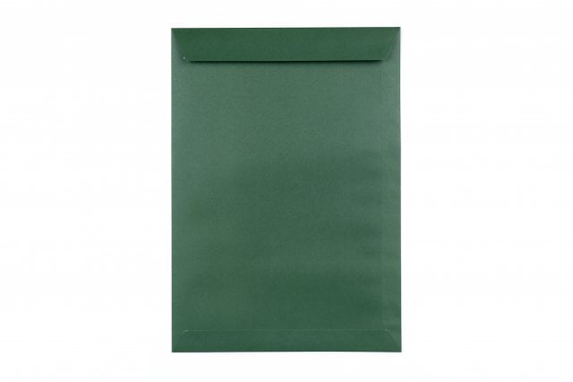 Envelopes DIN C4 adesivos sensíveis à pressão, impressão verde escuro