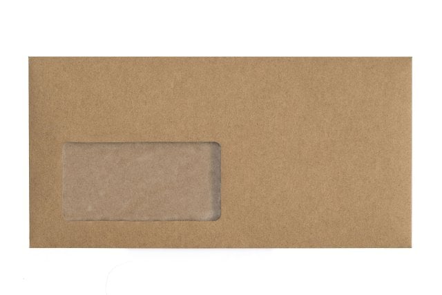 Envelopes DIN longos com janela, papel kraft