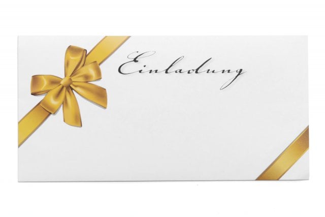 Envelopes DIN longos, brancos com impressão, convite
