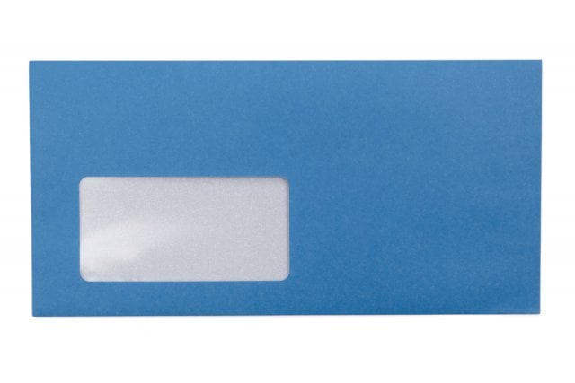 Envelopes DIN longos com janela, impressão azul