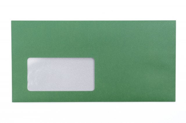 Envelopes DIN longos com janela, impressão verde