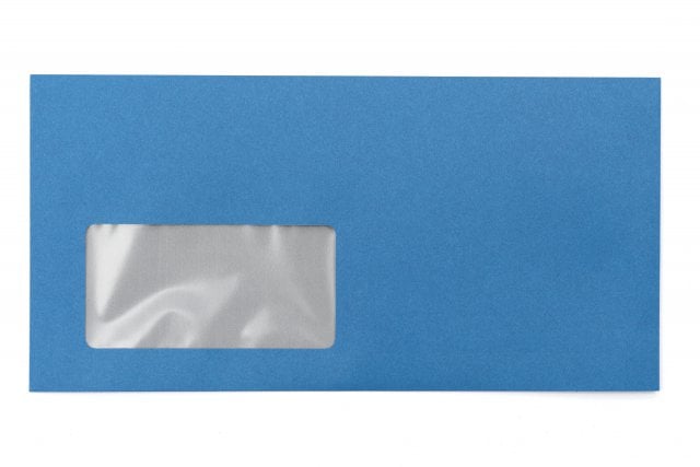 Envelopes DIN longo+ com janela, impressão azul