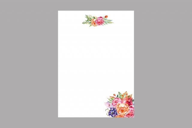 Papel timbrado A4, rosas, 1 face