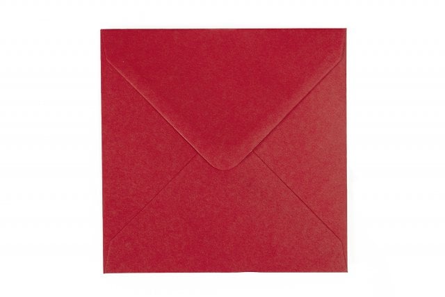 Envelopes quadrados 140x140 mm, vermelho escuro
