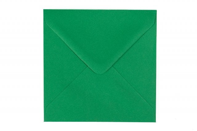 Envelopes quadrados 140x140 mm, verde escuro