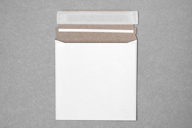 Embalagem de cartão quadrada 125x125 mm, branca