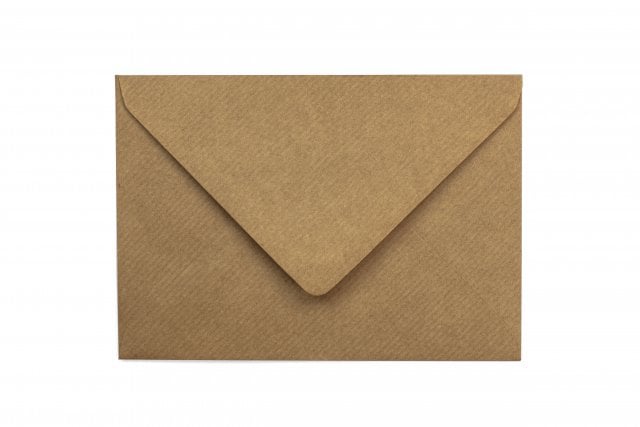 Envelopes DIN C7, papel kraft Natron com nervuras