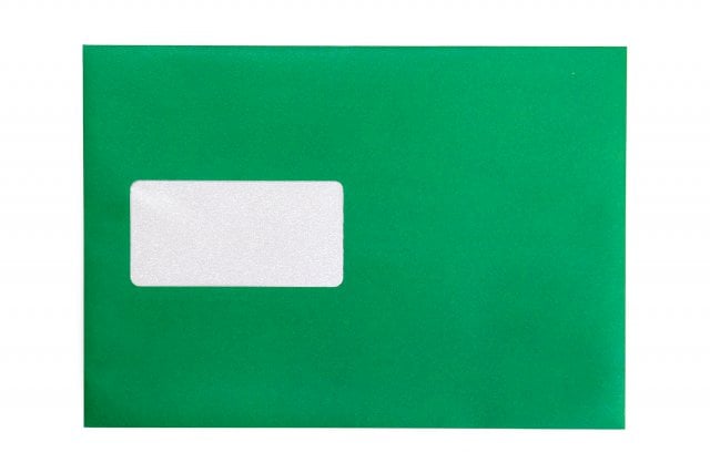 Envelopes DIN C5 adesivos com janela, impressão verde
