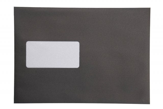 Envelopes DIN C5 adesivos com janela, impressão a preto