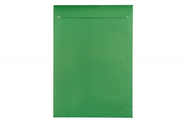Envelopes DIN C4 adesivos, impressos em verde