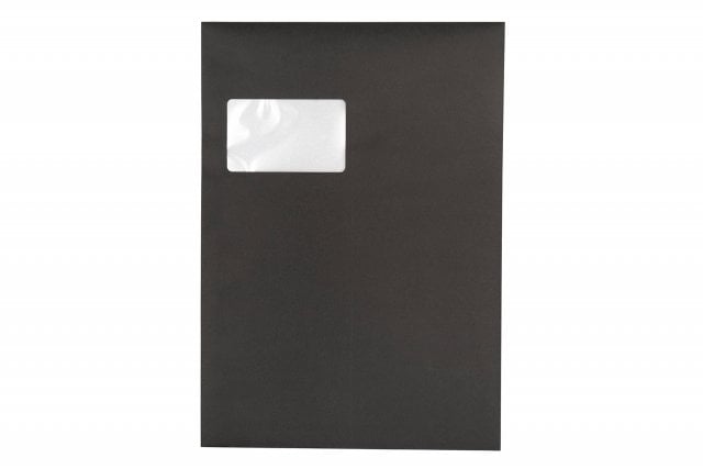 Envelopes DIN C4 adesivos com janela, impressão a preto