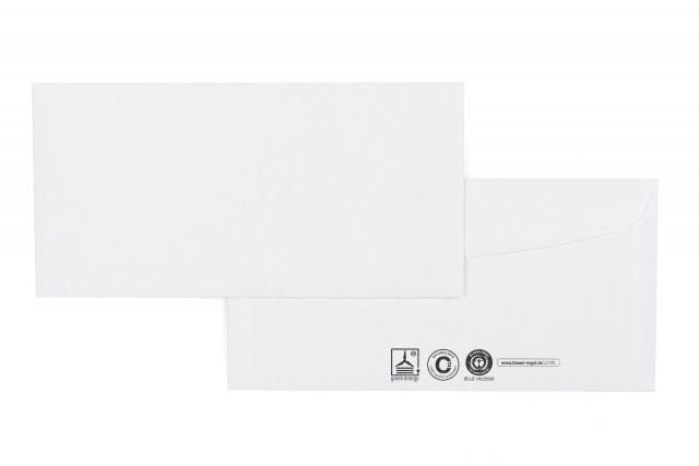 Envelopes DIN longo+, branco reciclado