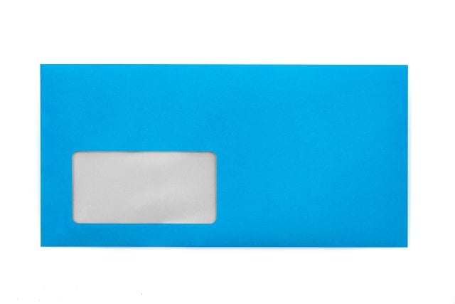 Envelopes DIN longo+ com janela, impressão azul