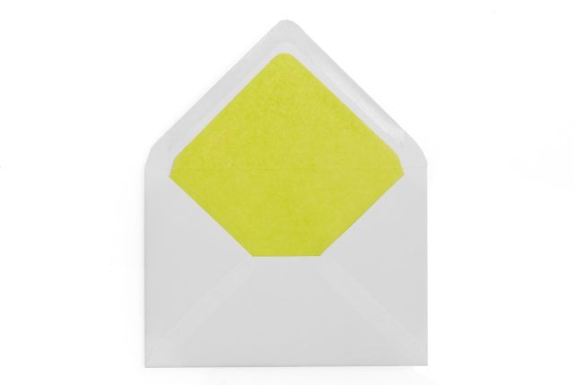 Envelopes DIN C6, brancos com forro em verde claro