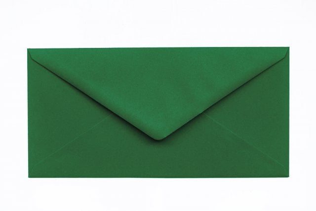 Envelopes DIN longos, verde escuro
