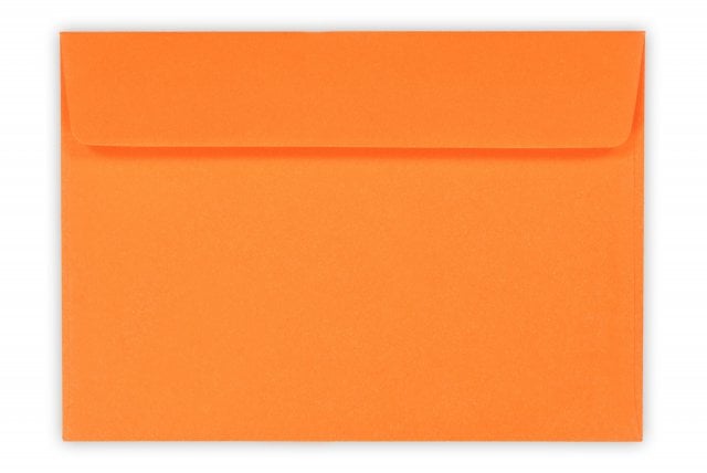 Envelopes DIN C6 adesivos, cor de laranja