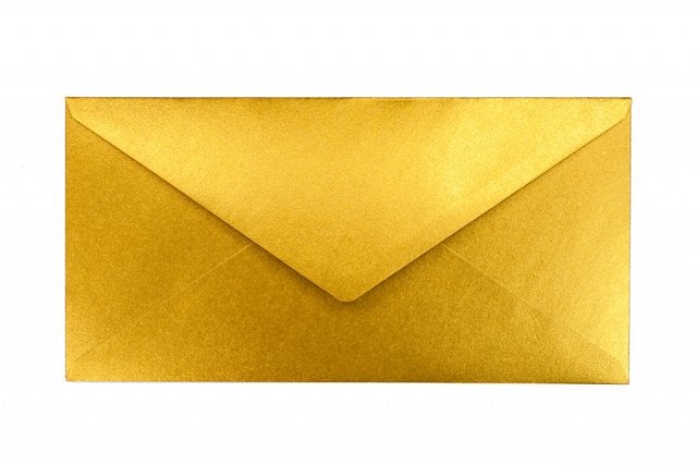 Envelopes DIN longos, dourados