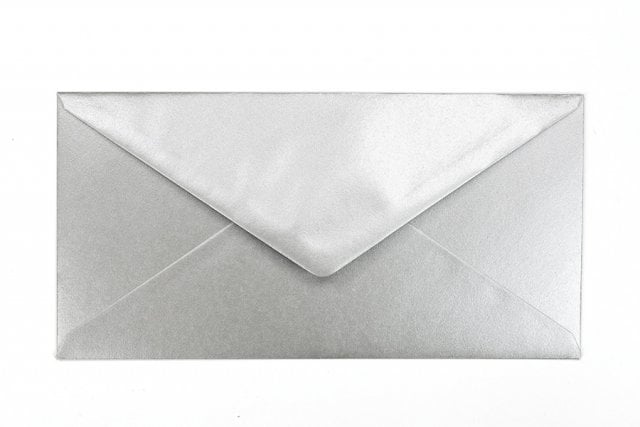 Envelopes DIN longos, prateados