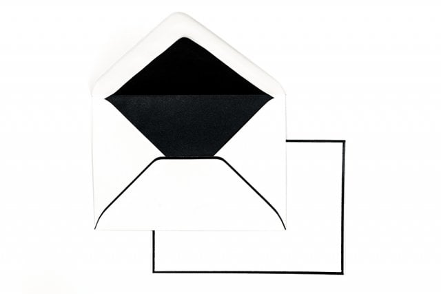 Envelopes DIN C6, envelopes funerários com rebordo preto