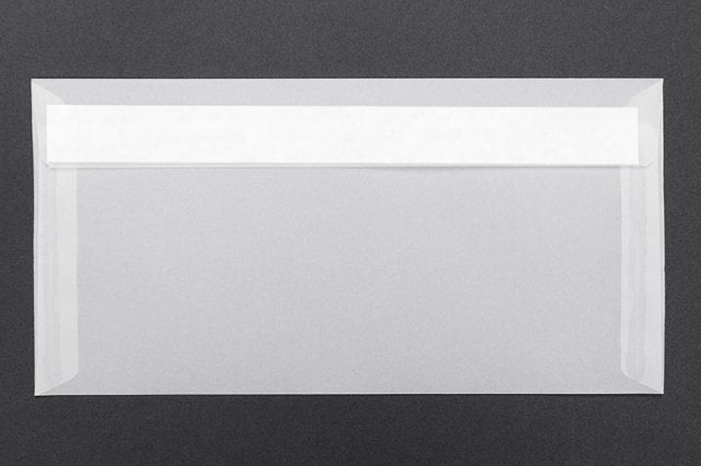 Envelopes DIN adesivos longos, transparentes