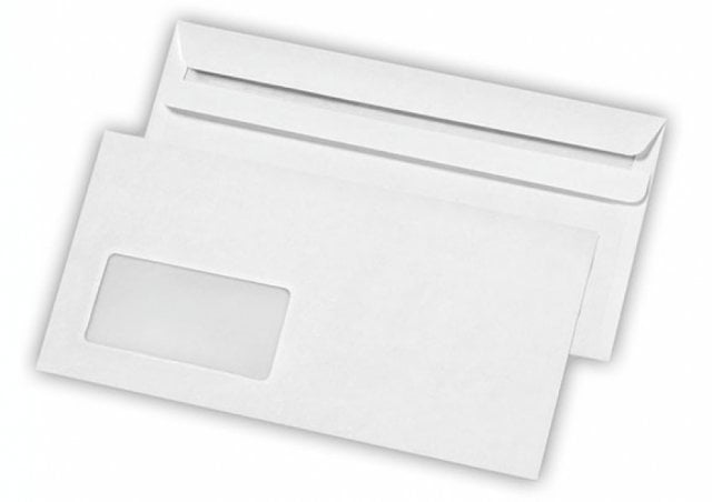 Envelopes DIN longos, brancos com janela