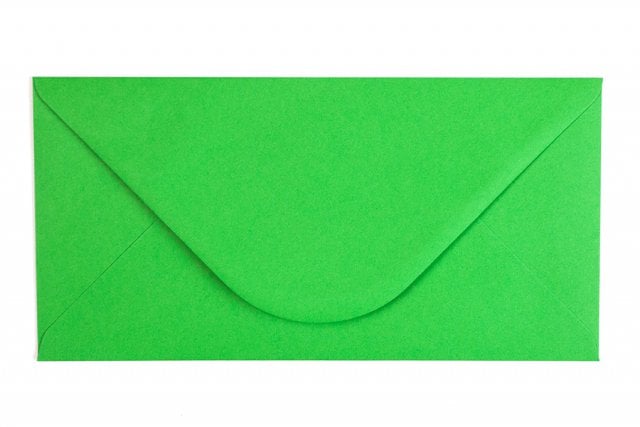 Envelopes DIN longos, verdes
