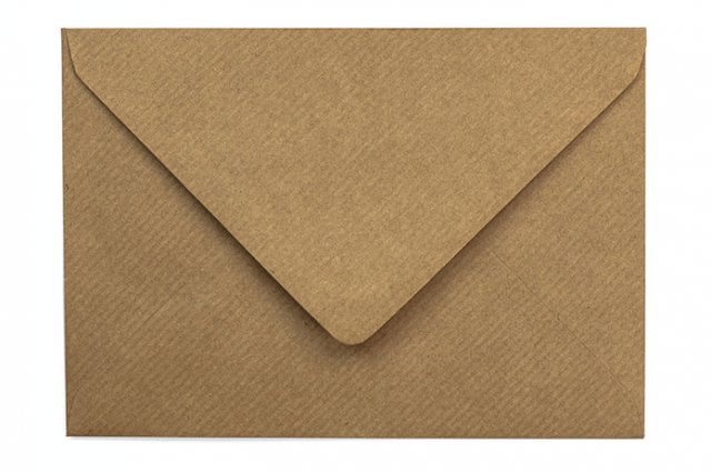 Envelopes DIN C6, papel kraft Natron com nervuras