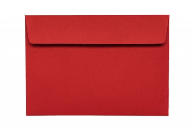 Envelopes DIN C6 adesivos, vermelhos