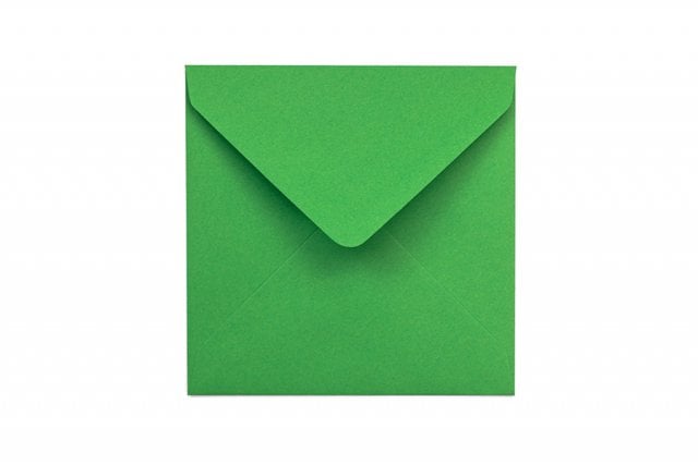 Envelopes quadrados 130x130 mm, verde