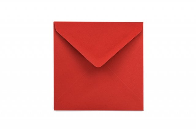 Envelopes quadrados 130x130 mm, vermelho