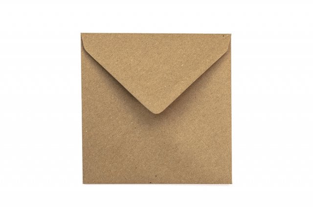 Envelopes quadrados 130x130 mm, papel kraft